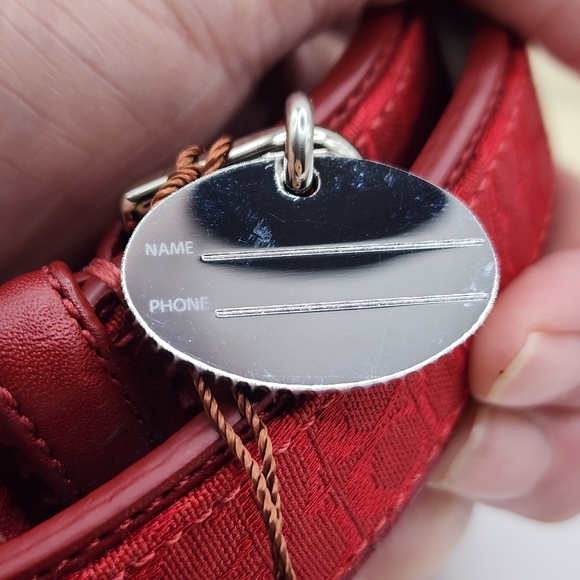 COACH XL Dog Collar Red Leather w Charm XL 22”-26”  8419 - Picture 4 of 12